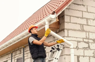 Pose et remplacement de gouttières à Bréhand